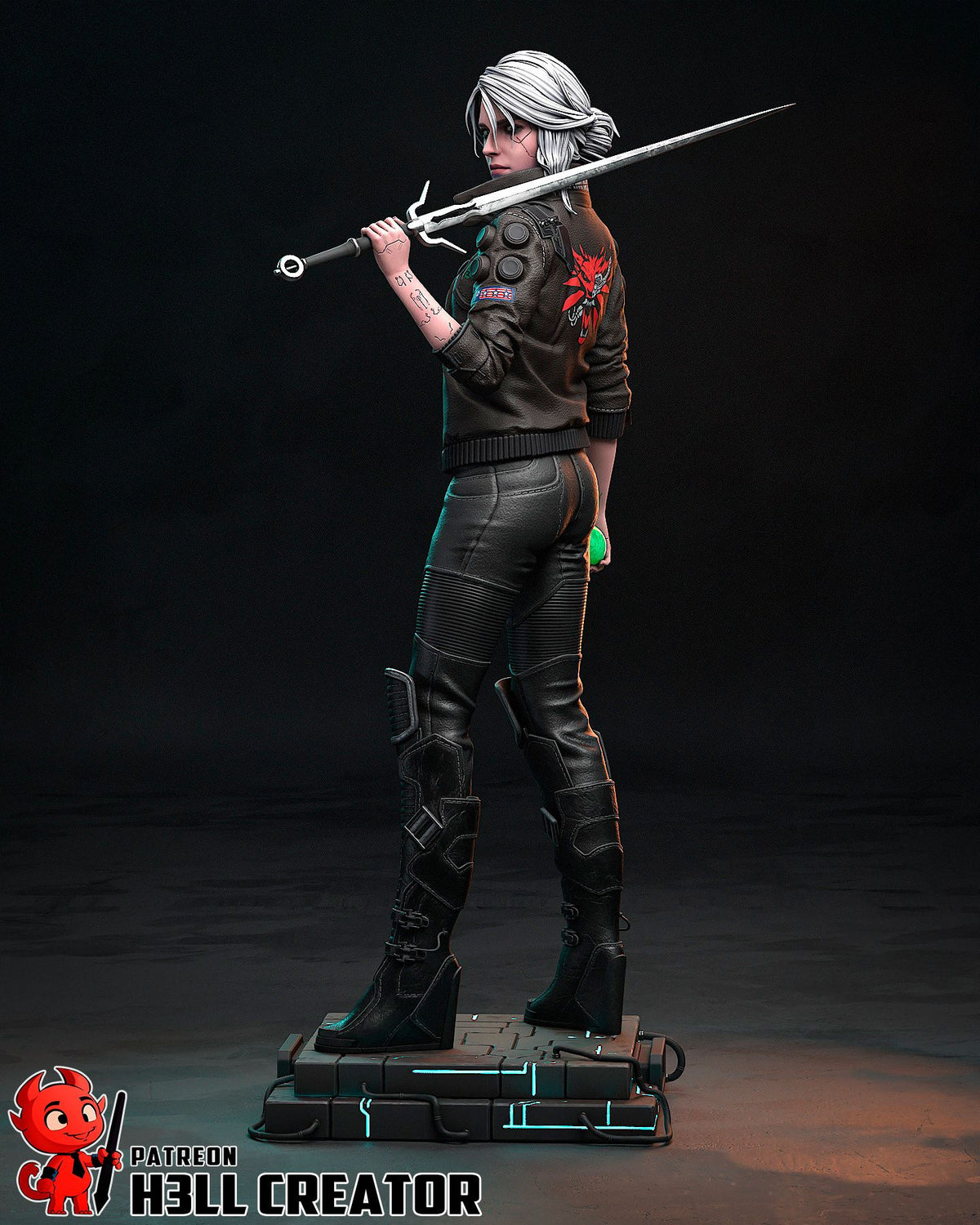 Ciri Cyberpunk - Highly Detailed Statue - Fanart