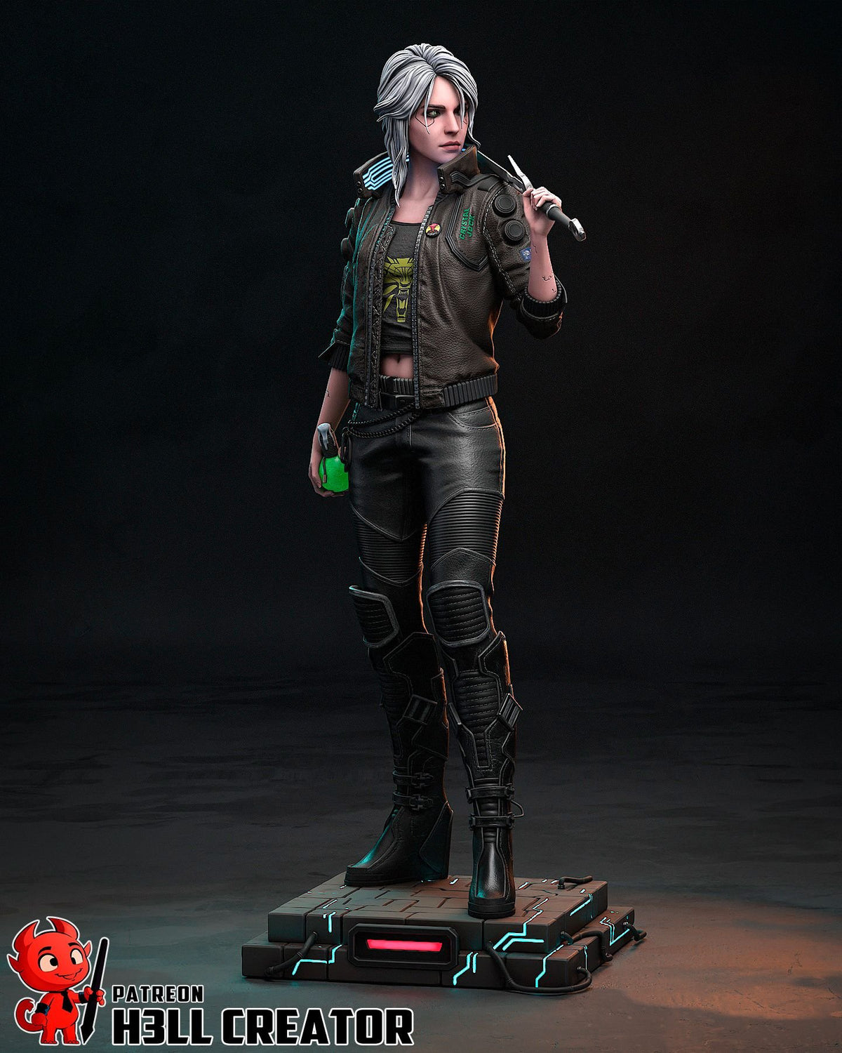 Ciri Cyberpunk - Highly Detailed Statue - Fanart
