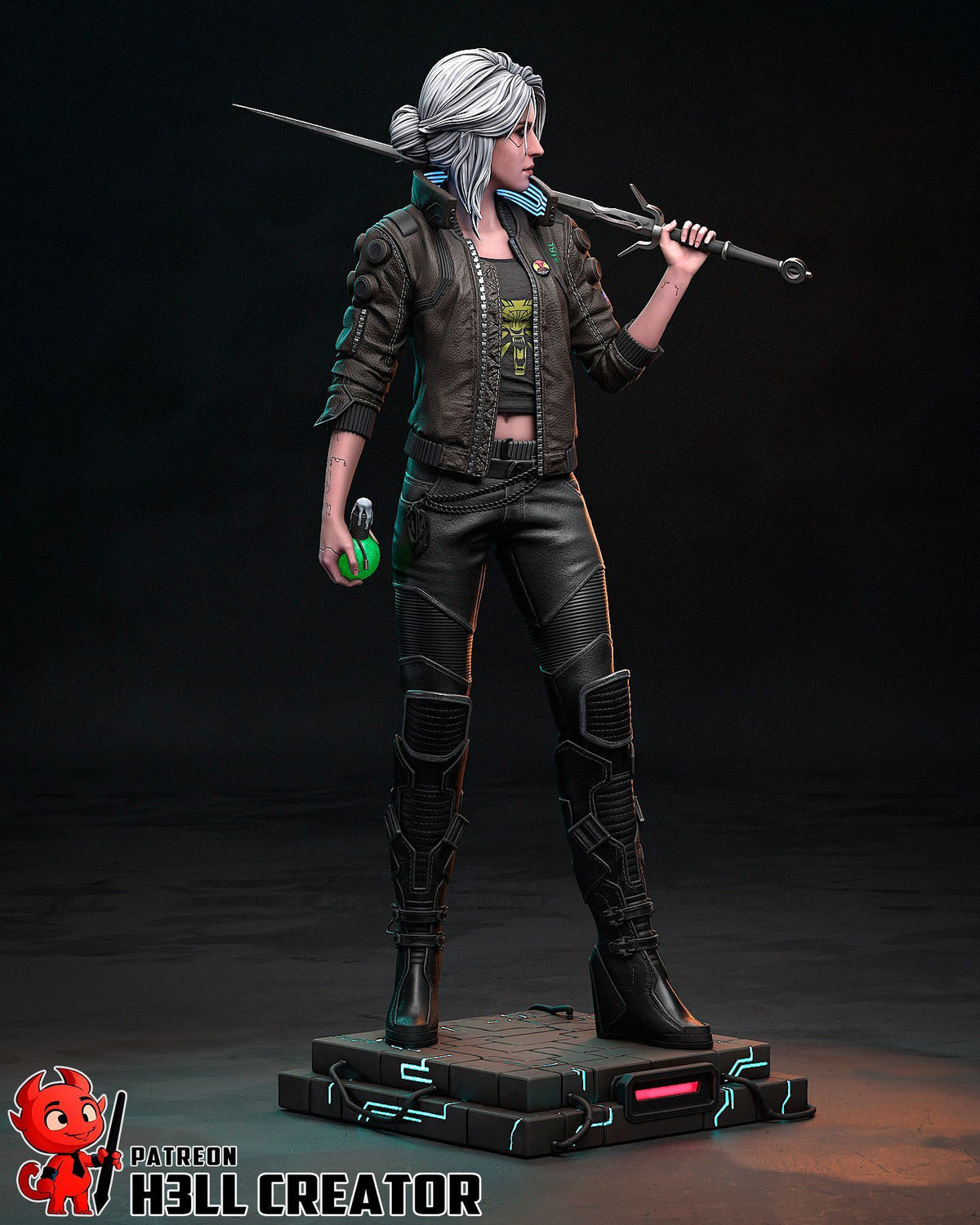 Ciri Cyberpunk - Highly Detailed Statue - Fanart