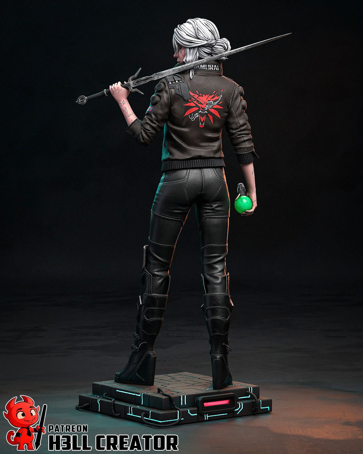 Ciri Cyberpunk - Highly Detailed Statue - Fanart