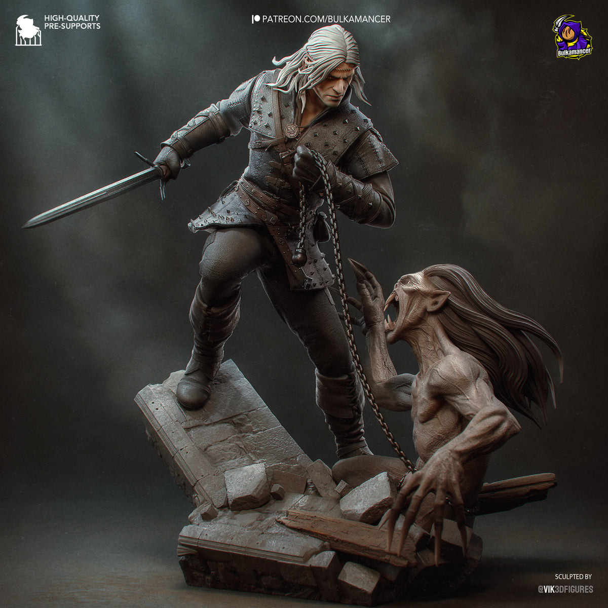 Geralt - Highly Detailed Statue - Fanart