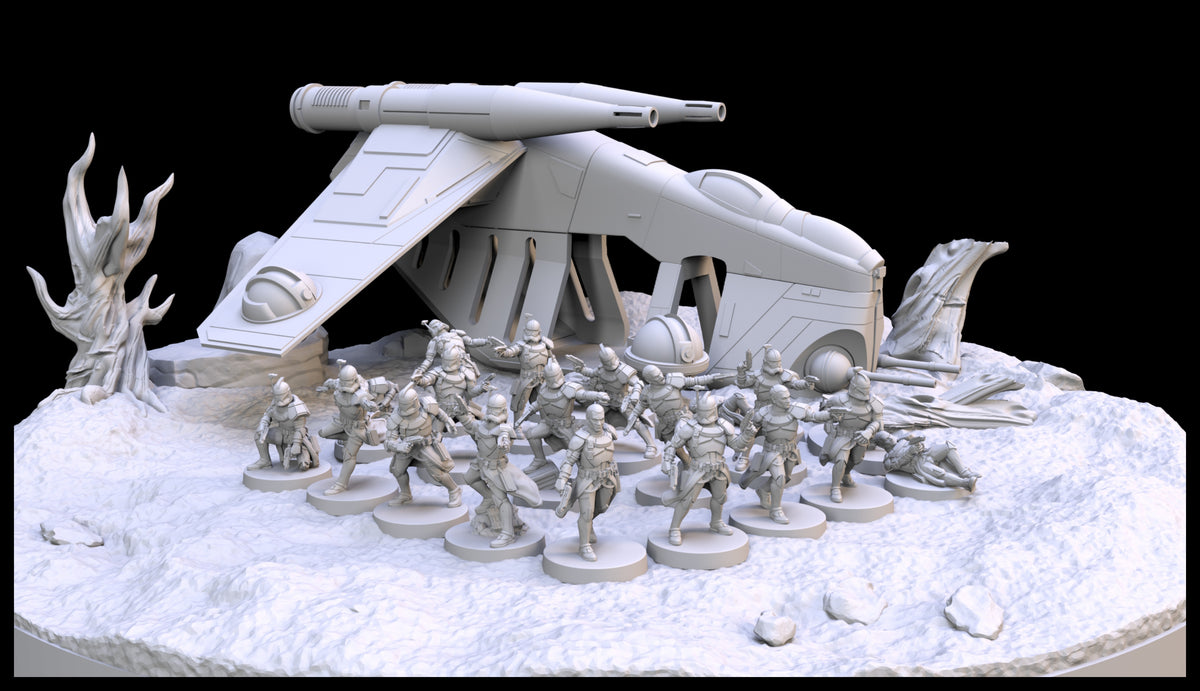 Clone Trooper Army Pack with ship - Miniature