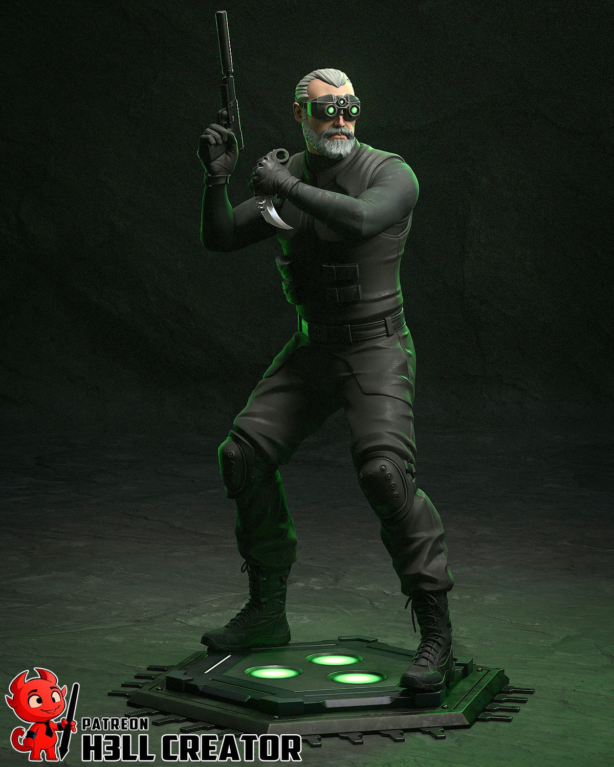 Old man Sam Fisher - Highly Detailed Statue - Fanart