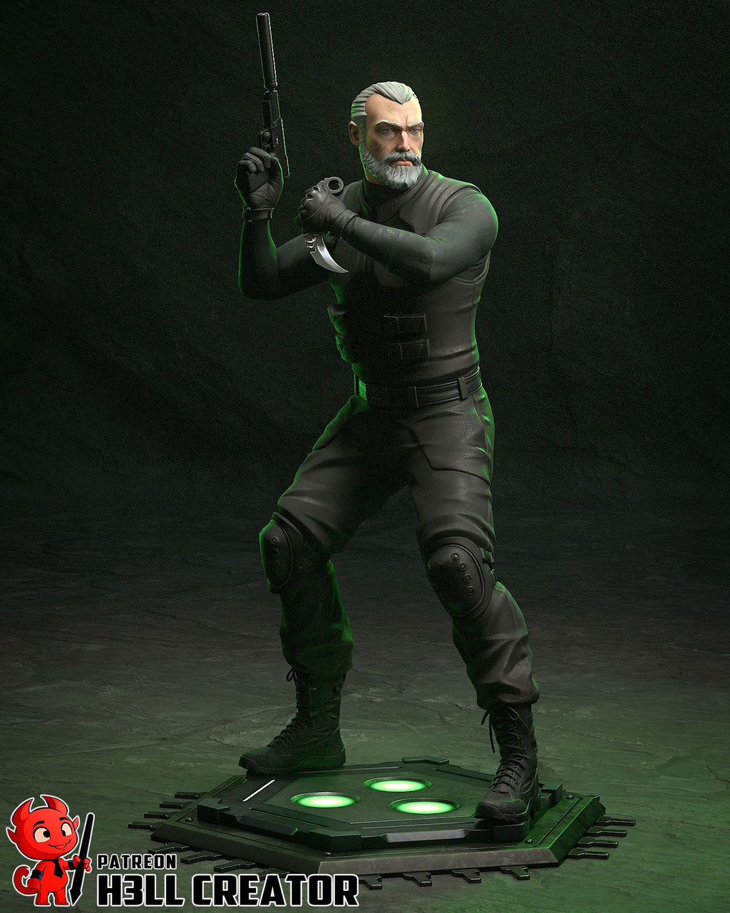 Old man Sam Fisher - Highly Detailed Statue - Fanart